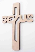 Krzyż JEZUS - biały