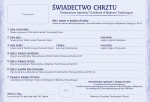 Świadectwo chrztu w różnych językach (paczka 50 szt.)