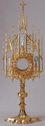 Monstrancja w stylu neogotyckim (monstrancja gotycka) /436